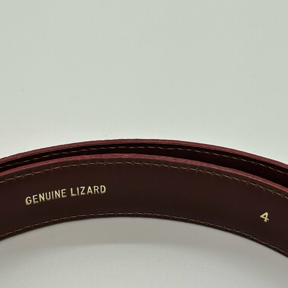 Barry Kieselstein-Cord Vintage Skinny Red Lizard Belt Strap 4 NEW CONDITION - Picture 10 of 10